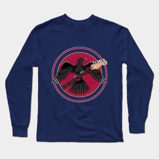 Black Raven and strat guitar Long Sleeve T-Shirt